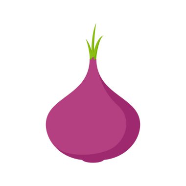 Beyaz arkaplanda kırmızı soğan izole edildi