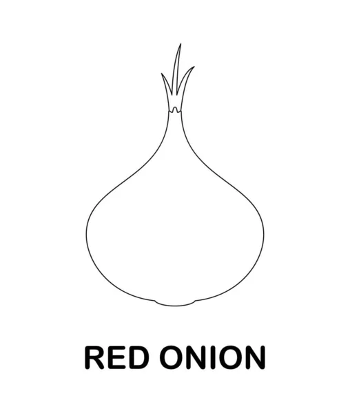 Coloring Page Red Onion Kids — Vetor de Stock