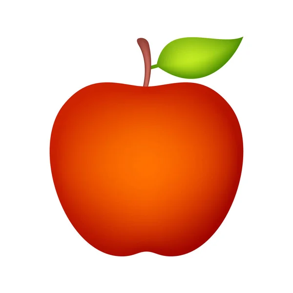 Äpple Isolerad Vit Bakgrund — Stock vektor