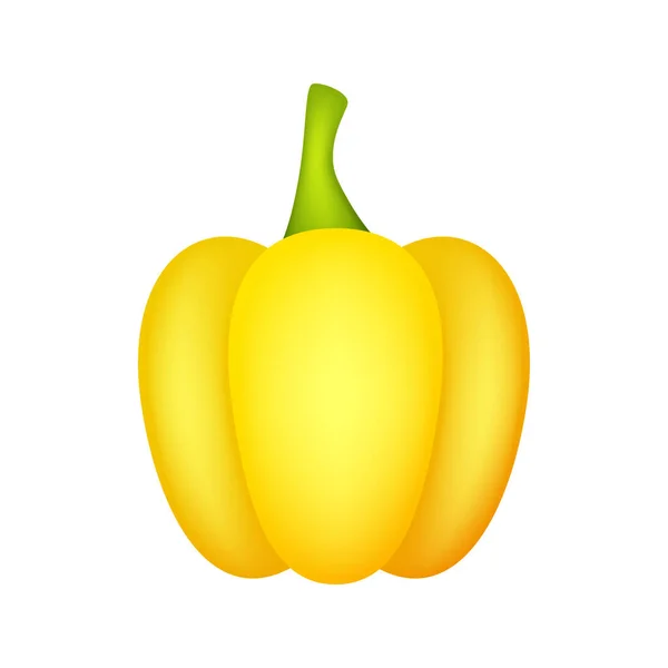 Pimiento Amarillo Aislado Sobre Fondo Blanco — Vector de stock