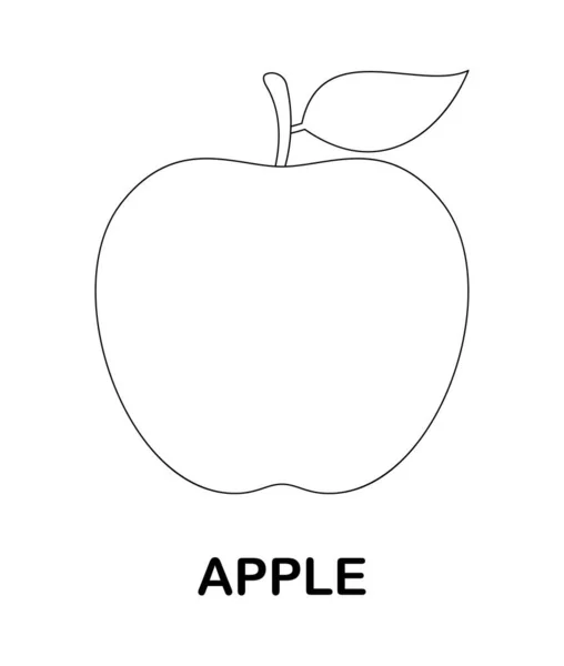 Färgläggning Sida Med Apple För Barn — Stock vektor