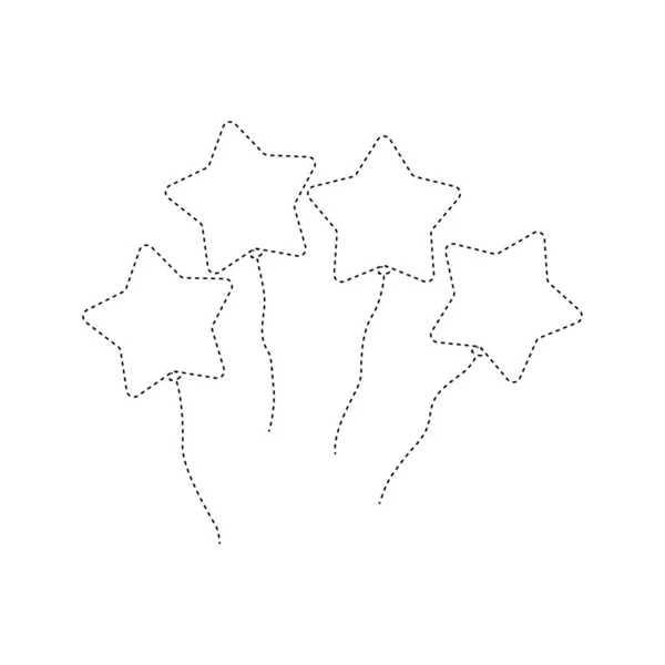 Star Balloon Tracing Worksheet Kids — Image vectorielle