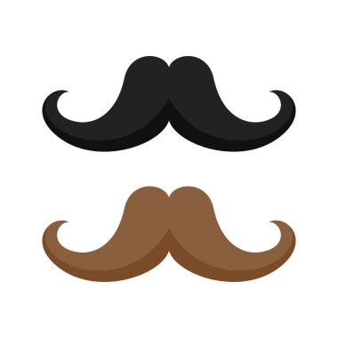 Beyaz arkaplanda izole edilmiş bıyık