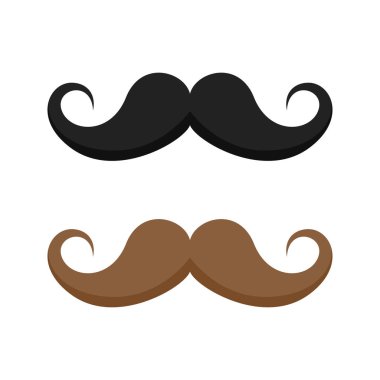 Beyaz arkaplanda izole edilmiş bıyık