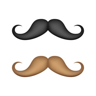 Beyaz arkaplanda izole edilmiş bıyık