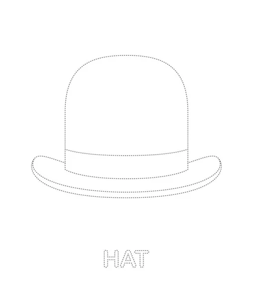 Hat Tracing Worksheet Kids — Image vectorielle