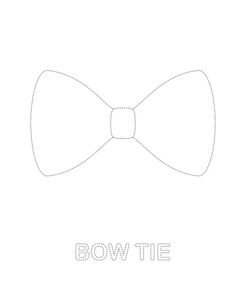 Bow Tie Tracing Worksheet Kids — Stock vektor