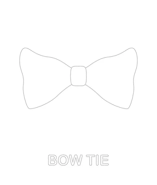 Bow Tie Tracing Worksheet Kids —  Vetores de Stock