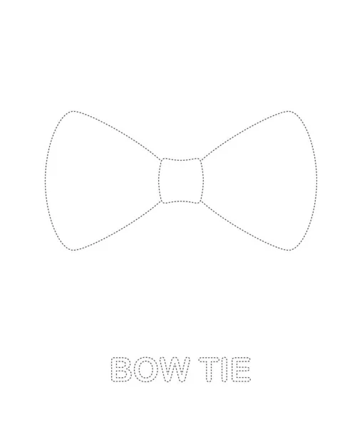 Bow Tie Tracing Worksheet Kids — Stock Vector