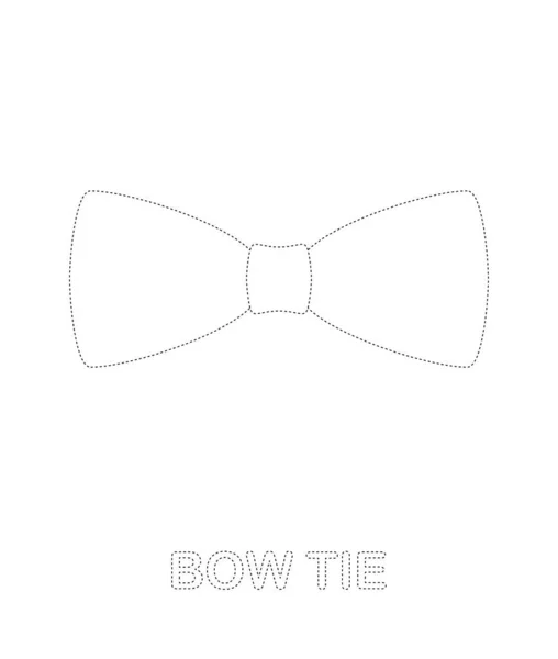 Bow Tie Tracing Werkblad Voor Kinderen — Stockvector