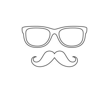 Çocuklar için Bıyıklı ve Gözlüklü Boyama sayfası