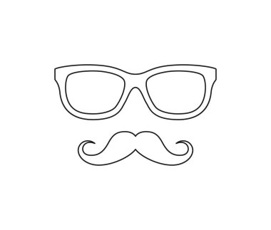 Çocuklar için Bıyıklı ve Gözlüklü Boyama sayfası