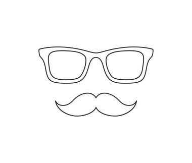 Çocuklar için Bıyıklı ve Gözlüklü Boyama sayfası