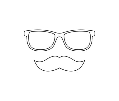 Çocuklar için Bıyıklı ve Gözlüklü Boyama sayfası