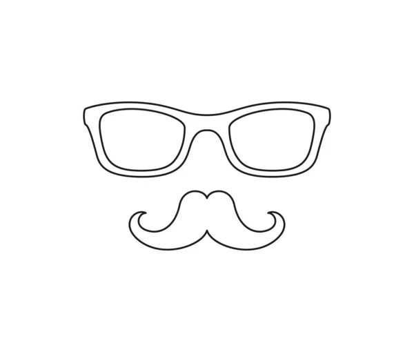 Coloring Page Mustache Glasses Kids — Image vectorielle
