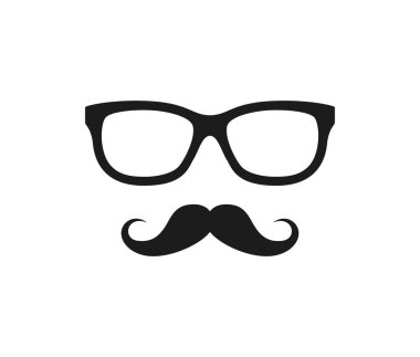 Mustache and Glasses isolated on white background