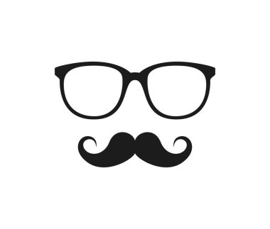 Mustache and Glasses isolated on white background