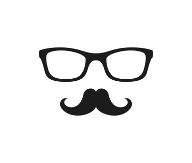 Mustache and Glasses isolated on white background