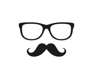 Mustache and Glasses isolated on white background