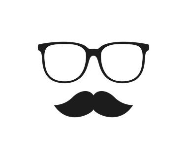 Mustache and Glasses isolated on white background