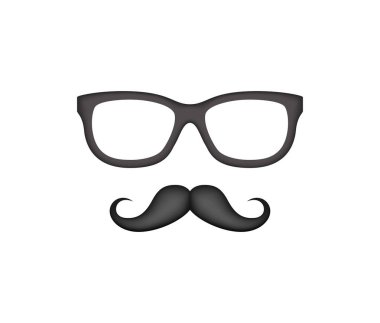 Mustache and Glasses isolated on white background