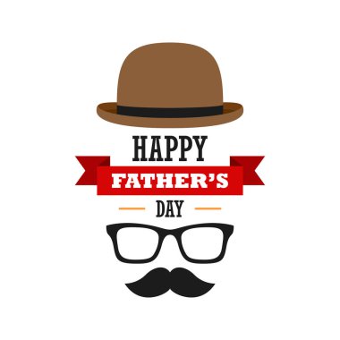 Happy Father's Day design on white background