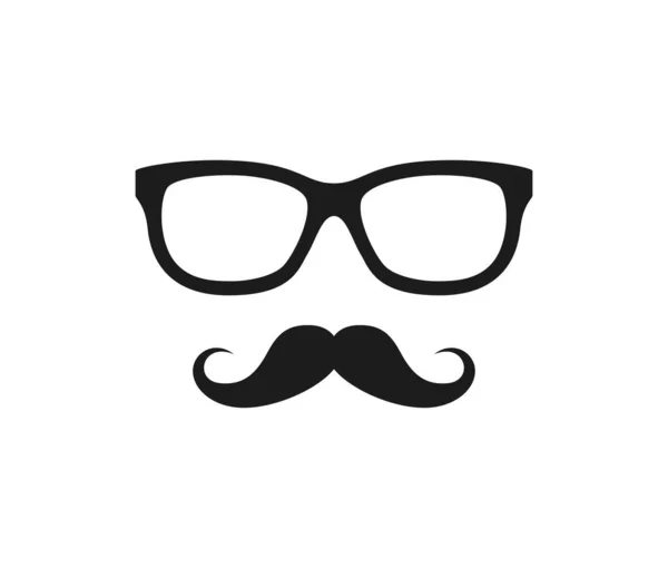 Mustache Glasses Isolated White Background — Stock Vector