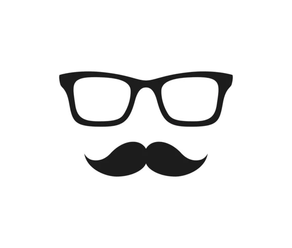 Mustache Glasses Isolated White Background — Image vectorielle