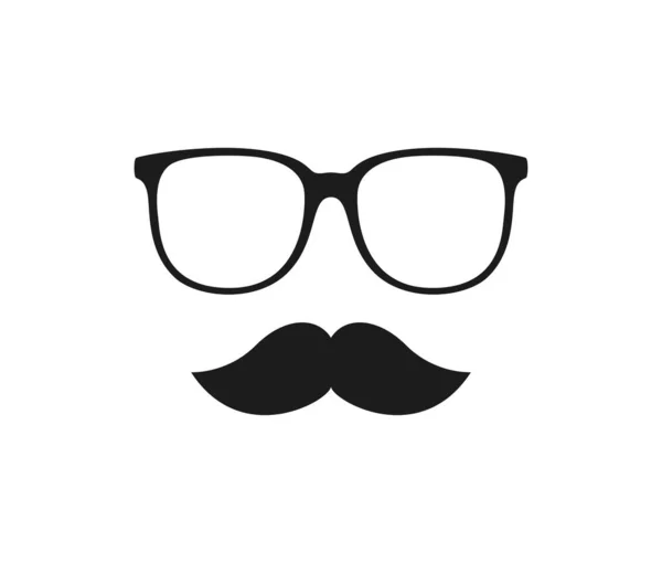 Mustache Glasses Isolated White Background — Stock Vector
