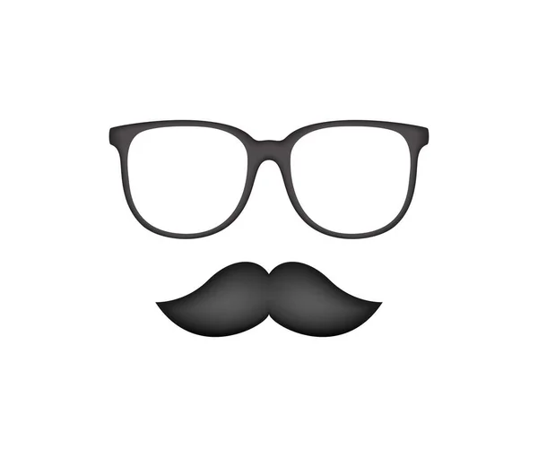 Mustache Glasses Isolated White Background —  Vetores de Stock