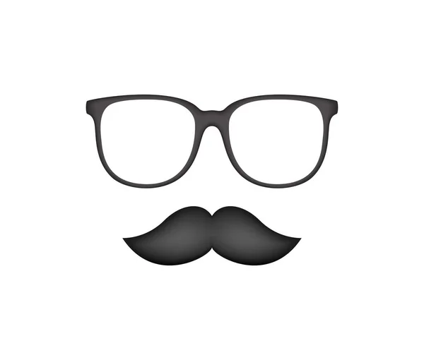 Mustache Glasses Isolated White Background — Image vectorielle