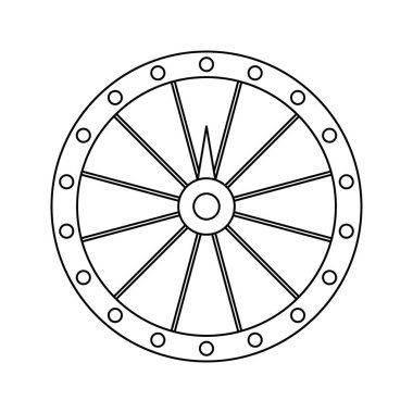 Coloring page with Fortune Wheel for kids