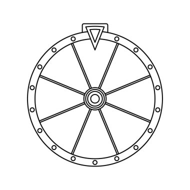 Coloring page with Fortune Wheel for kids