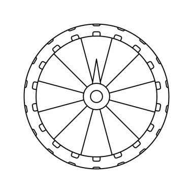 Coloring page with Fortune Wheel for kids