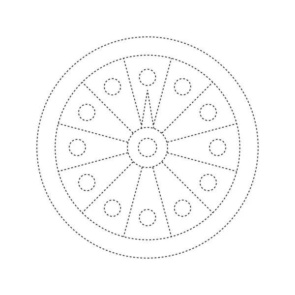 Fortune Wheel Tracing Worksheet Kids — Image vectorielle