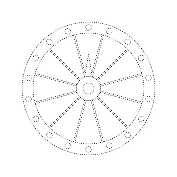 Fortune Wheel Tracing Worksheet Kids — Image vectorielle