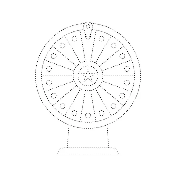 Fortune Wheel Tracing Worksheet Kids — стоковый вектор