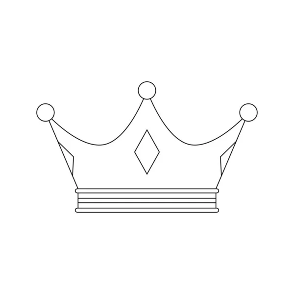 Coloring Page Crown Kids — 스톡 벡터