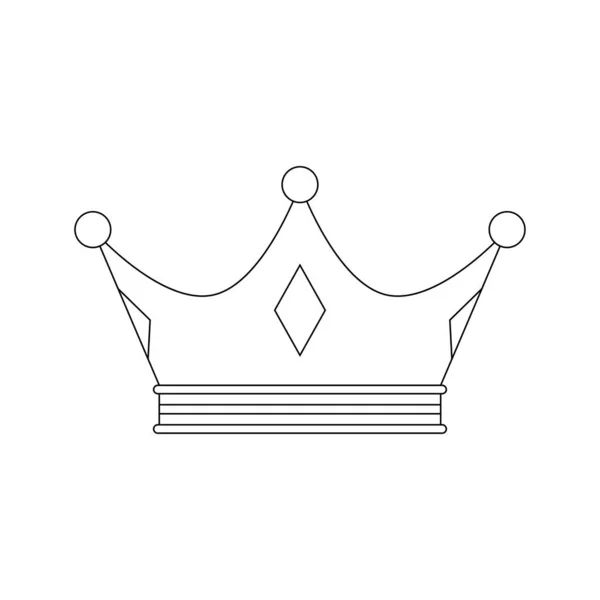 Coloring Page Crown Kids — 图库矢量图片