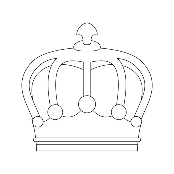 Coloring Page Crown Kids — 스톡 벡터