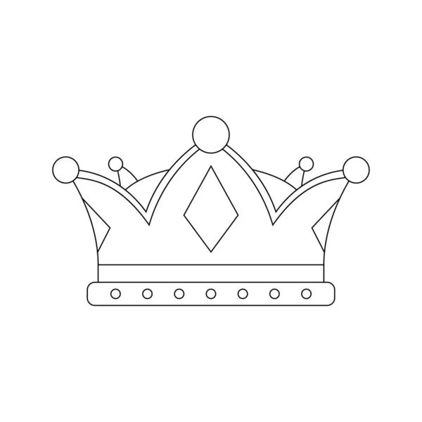 Coloring Page Crown Kids — Image vectorielle