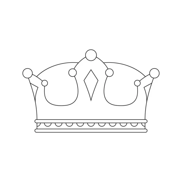 Coloring Page Crown Kids — Stock Vector