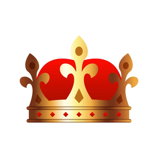Kroon Geïsoleerd Witte Achtergrond — Stockvector