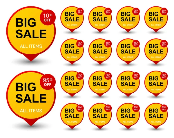 Sale Discount Labels White Background — Image vectorielle