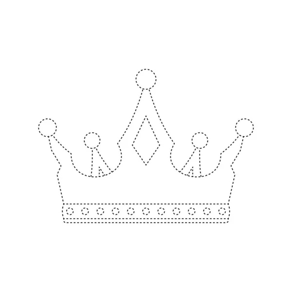 Crown Tracing Worksheet Kids — Stockový vektor