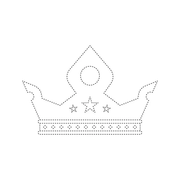 Crown Tracing Worksheet Kids — Vetor de Stock