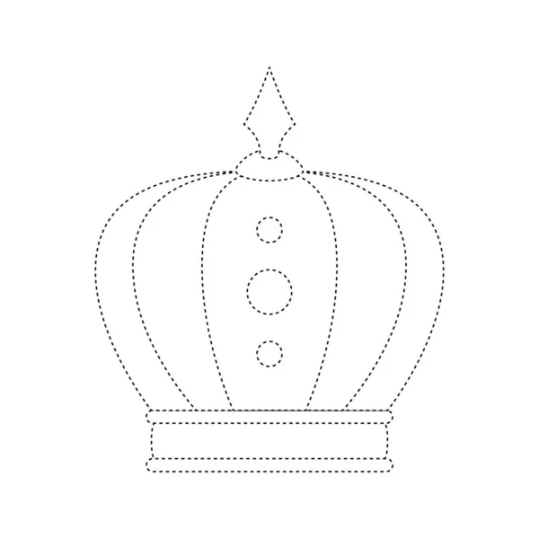 Crown Tracing Worksheet Kids — Vetor de Stock