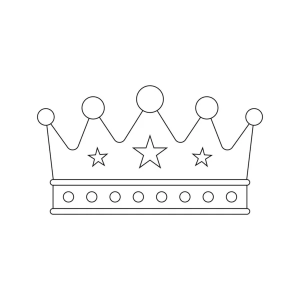 Coloring Page Crown Kids — Stock Vector
