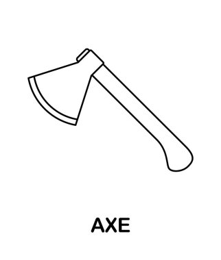 Coloring page with Axe for kids