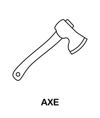 Coloring page with Axe for kids